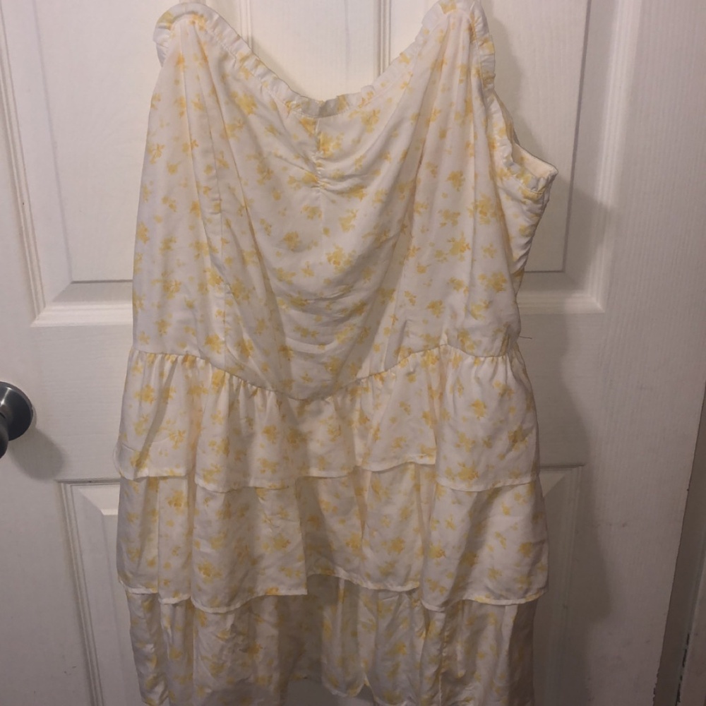 Yellow Daisy Layered Ruffle Dress